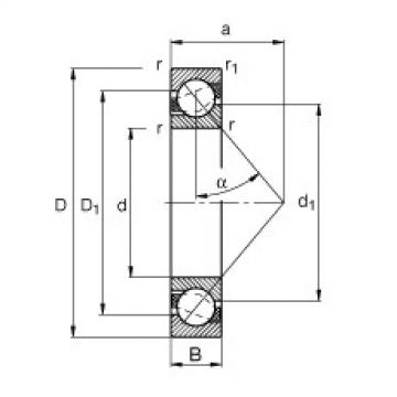 angular contact thrust bearings 71807-B-TVH FAG