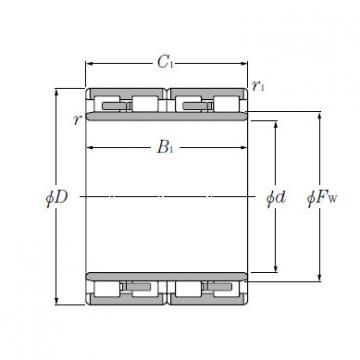 Four Row Cylindrical Roller Bearings NTN 4R10008