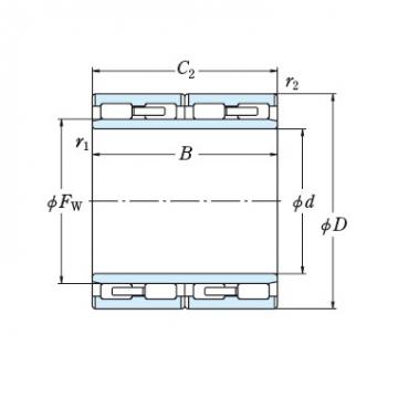 FOUR ROW CYLINDRICAL ROLLER BEARINGS NSK 110RV1701